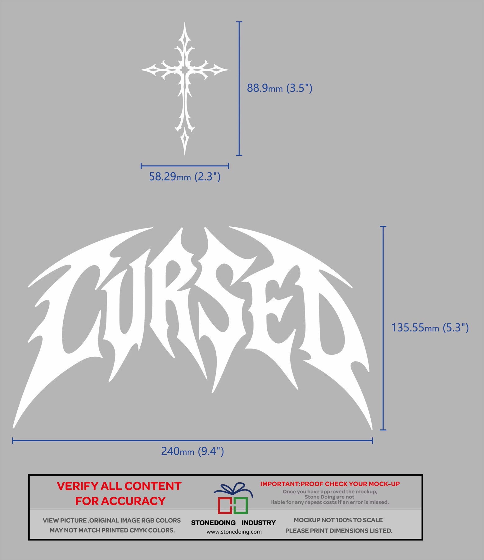 2pc Cross decal