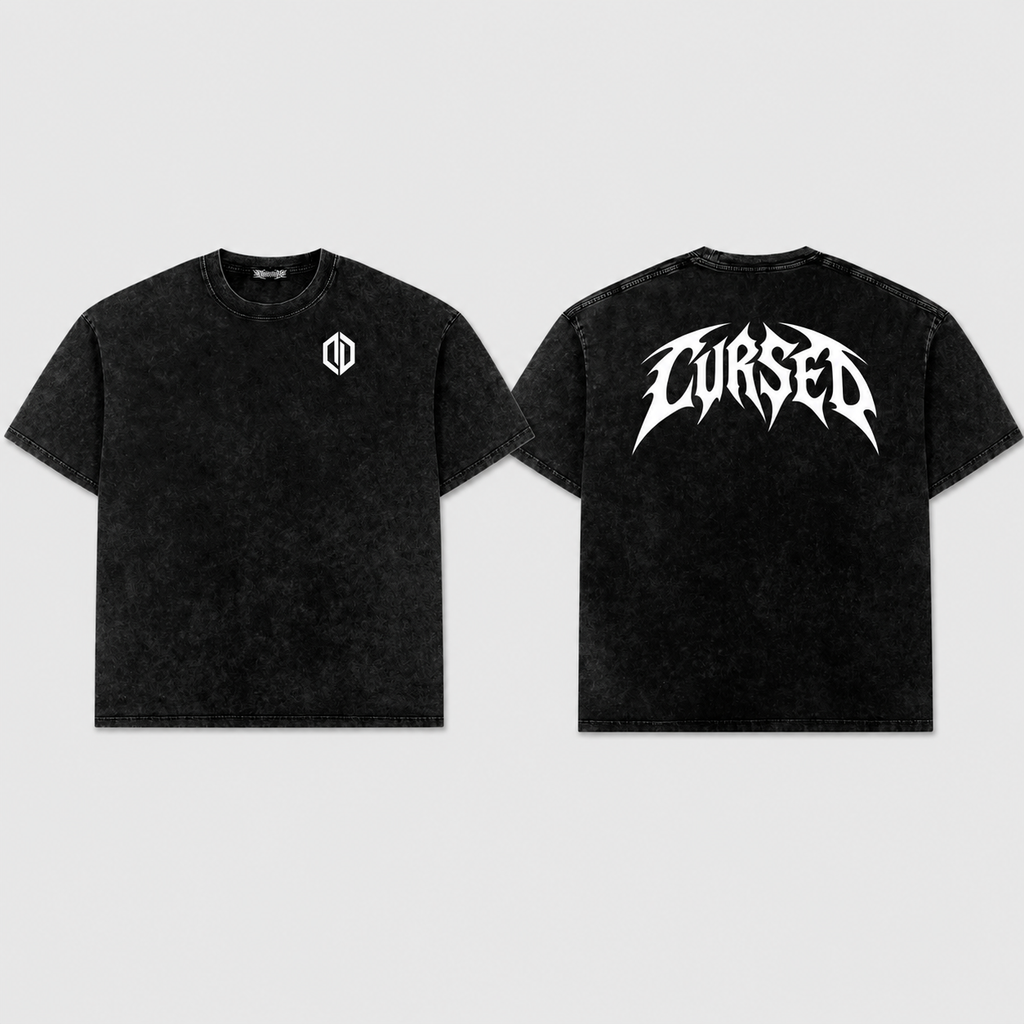 Snow Washed Oversized Cotton T-Shirt(cursed)