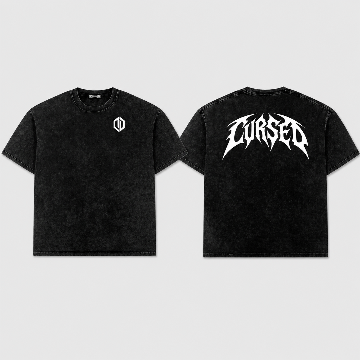 Snow Washed Oversized Cotton T-Shirt(cursed)
